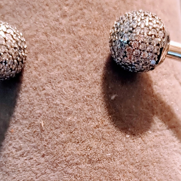 Pandora Diamond Sterling Silver 9.25 solid Cuff Bracelet. - Picture 10 of 16